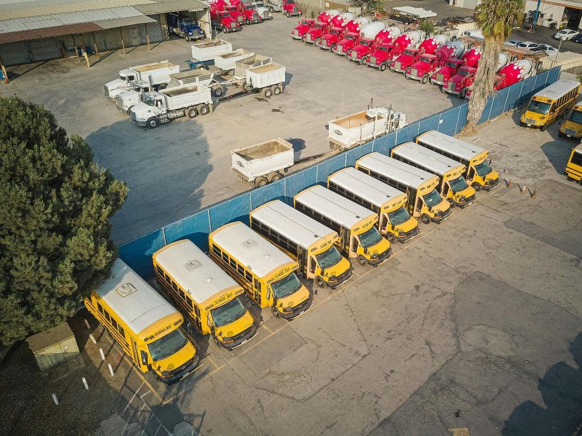 A bus fleet depot, an emission source in the transport sector